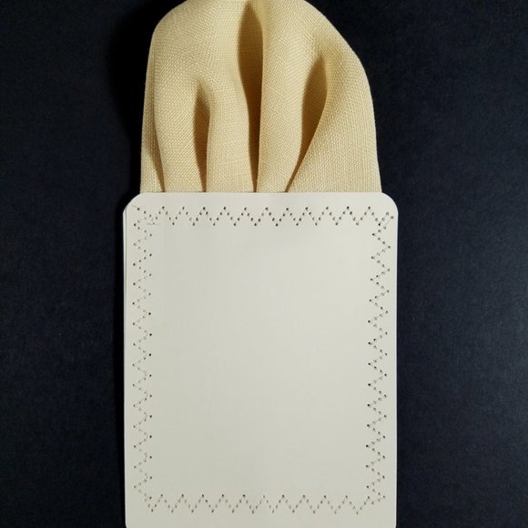 NEW - 100% Linen Men's Pre-Folded Pocket Square Insert - Light Yellow - Picture 4 of 5